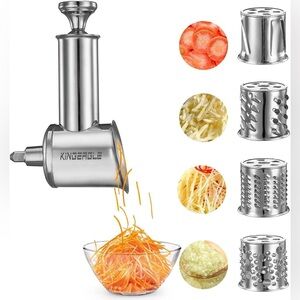 NEW 5 Piece Stainless Steel Grater & Shredder Attachments for KitchenAid Mixer